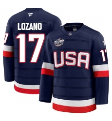 Men's USA #17 Lozano Navy 2025 4 Nations Stitched Jersey