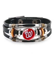 Washington Nationals MLB Pro football team jewel cowhide bracelet leather hand jewelry 