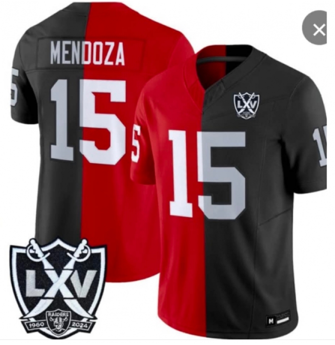 Men's Las Vegas Raiders #15 Fernando Mendoza Red  Black  Limited Stitched Baseball Jersey