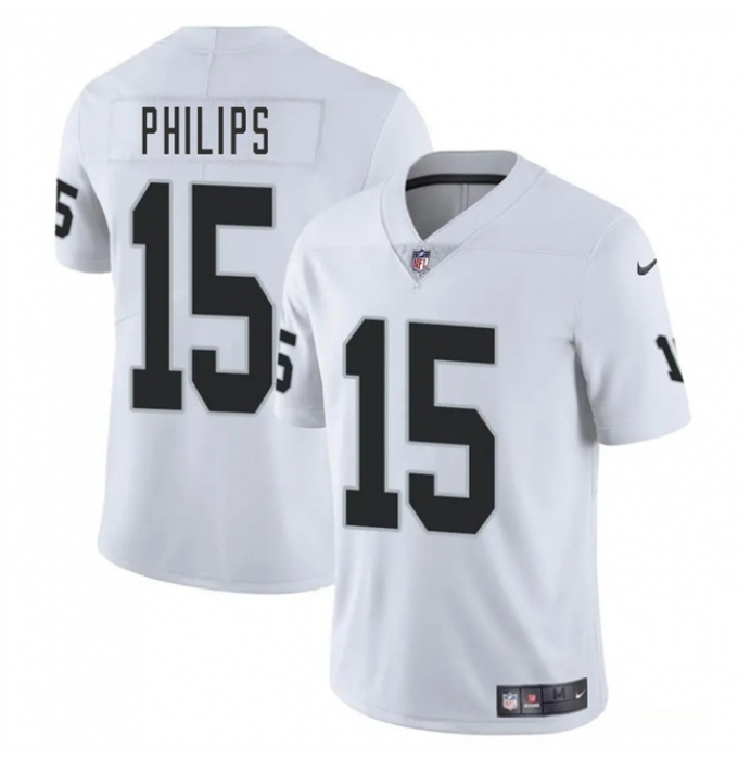 Men's Las Vegas Raiders #15 Kyle Philips White 2025 Vapor Football Stitched Jersey