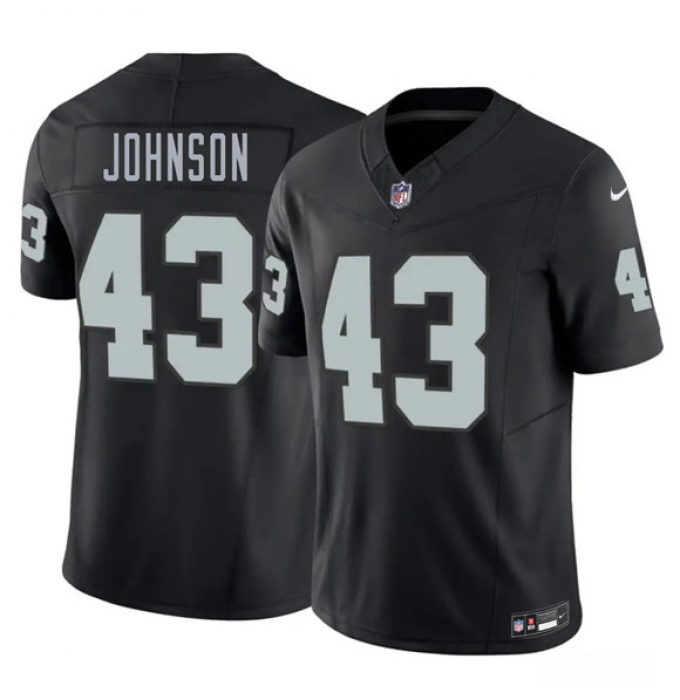 Men's Las Vegas Raiders #43 Dalton Johnson Black 2026 F.U.S.E. Vapor Untouchable Limited Football Stitched Jersey