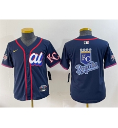 Youth American League Kansas City Royals Team Big Logo Navy 2025 All-Star Edition Limited Stitched Baseball Jersey
