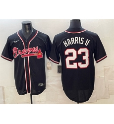 Men's Atlanta Braves #23 Michael Harris II 2026 Fashion Replica Black Out Stitched Baseball Jersey