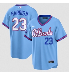 Men's Atlanta Braves #23 Michael Harris II Powder Blue 2026 City Connect Stadium Stitched Baseball Jersey