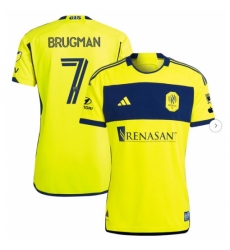 Mens Nashville SC Gastón Brugman adidas Yellow 2024 The 615 Kit Authentic Player Jersey