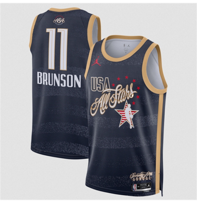 Men's 2026 All-Star #11 Jalen Brunson Navy Stitched Basketball Jersey