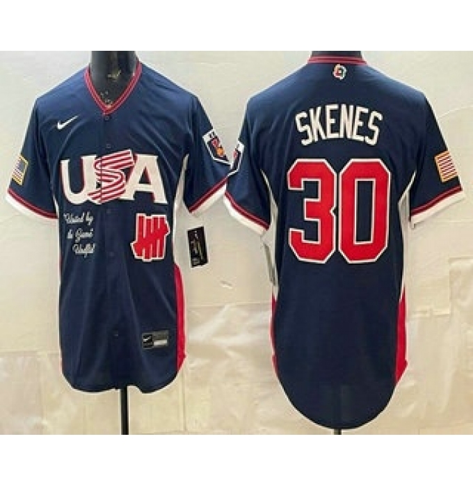 Men's USA Undefeated #30 Paul Skenes Navy 2026 World Baseball Classic Cool Base Jersey