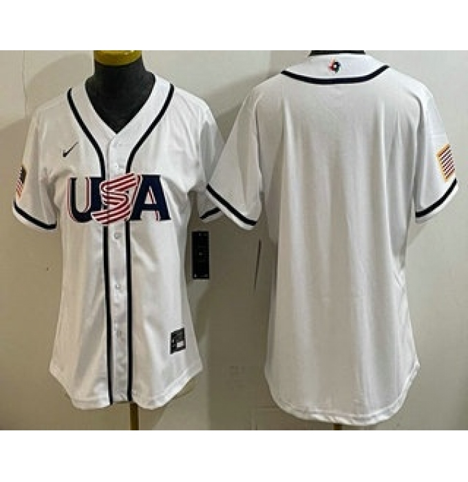 Women's USA Blank White 2026 World Baseball Classic Cool Base Jersey