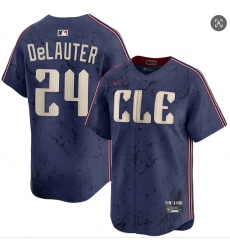 Men's Cleveland Guardians #24 Chase DeLauter Navy 2024 City Connect Limited Stitched Jersey