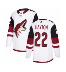 Men's Adidas Arizona Coyotes #22 Barrett Hayton Authentic White Away NHL Jersey