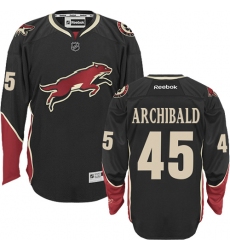 Youth Reebok Arizona Coyotes #45 Josh Archibald Authentic Black Third NHL Jersey