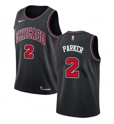 Youth Nike Chicago Bulls #2 Jabari Parker Swingman Black NBA Jersey Statement Edition