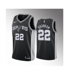 Men' San Antonio Spurs #22 Malaki Branham Black Association Edition Stitched Jersey