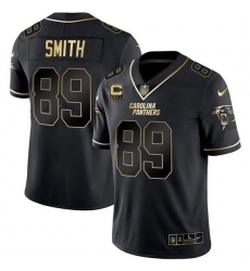 Men's Carolina Panthers #89 Steve Smith Black Gold With 4-Star C Vapor Limited Football Stitched Jersey
