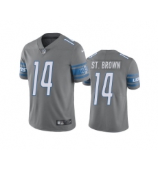 Men's Detroit Lions #14 mon-Ra St. Brown Gray Vapor Untouchable Limited Stitched Jersey