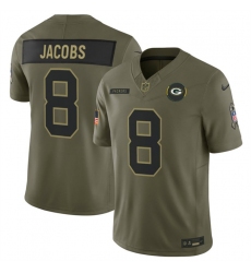 Men's Green Bay Packers #8 Josh Jacobs Olive 2025 F.U.S.E. Salute to Service Limited Football Stitched Jersey