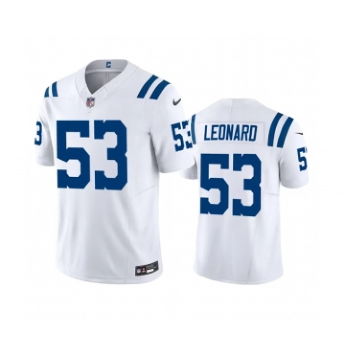 Men's Indianapolis Colts #53 Shaquille Leonard White 2023 F.U.S.E Vapor Untouchable Stitched Football Jersey