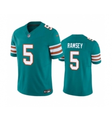 Men's Miami Dolphins #5 Jalen Ramsey Aqua 2023 F.U.S.E Vapor Limited Stitched Football Jersey