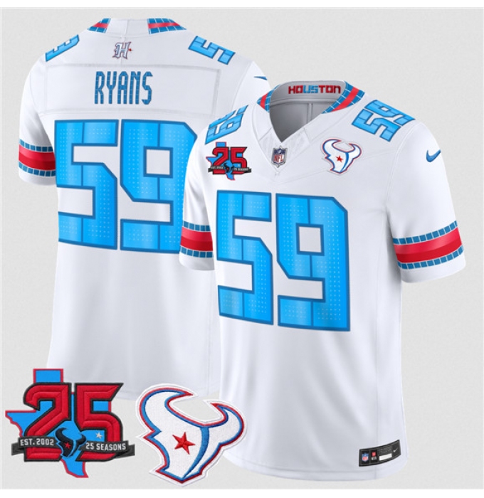 Men's Houston Texans #59 DeMeco Ryans White 2026 F.U.S.E. Rivalries Collection With 25th Anniversary Limited Football Stitched Jersey