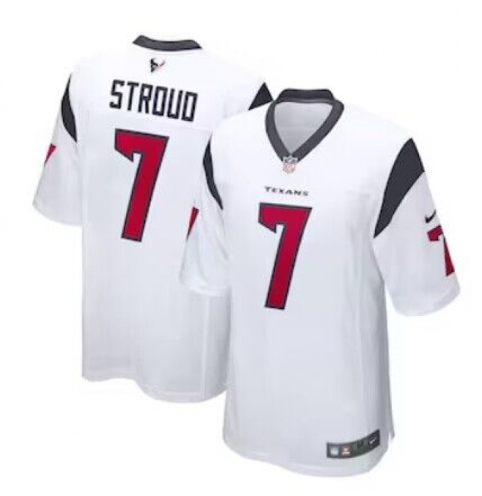 Men's Houston Texans #7 C.J. Stroud Nike White 2023 NFL Draft First Round Pick Limited Jersey