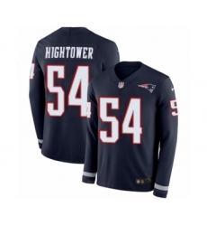 Men's Nike New England Patriots #54 Dont'a Hightower Limited Navy Blue Therma Long Sleeve NFL Jersey