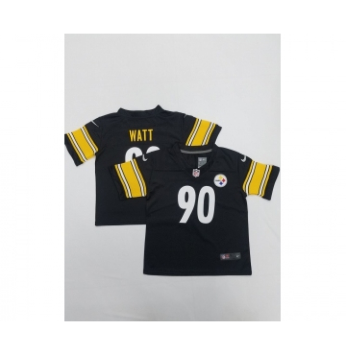 Toddlers Pittsburgh Steelers #90 TJ Watt Black 2022 Vapor Untouchable Stitched NFL Nike Throwback Limited Jersey