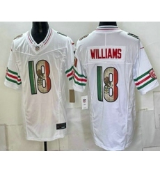Men's Chicago Bears #18 Caleb Williams White Mexico FUSE Throwback Stitched Jersey