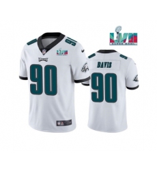 Men's Philadelphia Eagles #90 Jordan Davis White Super Bowl LVII Patch Vapor Untouchable Limited Stitched Jersey