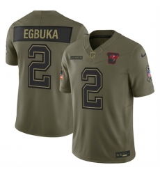 Men's Tampa Bay Buccaneers #2 Emeka Egbuka Olive 2025 Salute to Service Limited Football Stitched Jersey