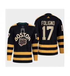 Men's Boston Bruins #17 Nick Foligno Black Classic Primegreen Stitched Jersey