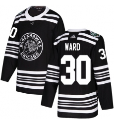 Men's Adidas Chicago Blackhawks #30 Cam Ward Authentic Black 2019 Winter Classic NHL Jersey