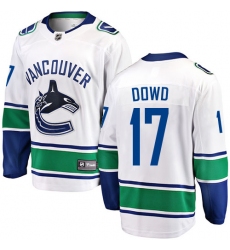 Men's Vancouver Canucks #17 Nic Dowd Fanatics Branded White Away Breakaway NHL Jersey