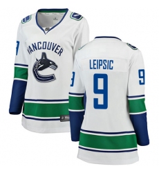 Women's Vancouver Canucks #9 Brendan Leipsic Fanatics Branded White Away Breakaway NHL Jersey