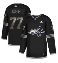 Men's Adidas Washington Capitals #77 T J Oshie Black 1 Authentic Classic Stitched NHL Jersey