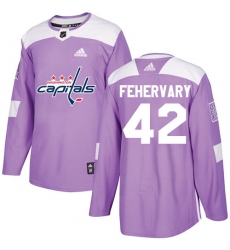 Youth Adidas Washington Capitals #42 Martin Fehervary Authentic Purple Fights Cancer Practice NHL Jersey