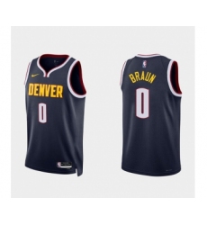 Men's Denver Nuggets #0 Christian Braun Navy 2022 Icon Edition Stitched Jersey