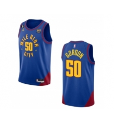 Men's Denver Nuggets #50 Aaron Gordon Blue 2022-23 Statement Edition With NO.6 Stitched Jersey