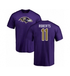 Football Baltimore Ravens #11 Seth Roberts Purple Name & Number Logo T-Shirt