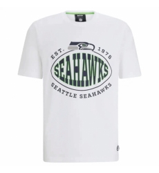 Men's Seattle Seahawks White BOSS X Trap T Shirt