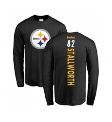 Football Pittsburgh Steelers #82 John Stallworth Black Backer Long Sleeve T-Shirt