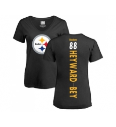 Football Women's Pittsburgh Steelers #88 Darrius Heyward-Bey Black Backer Slim Fit T-Shirt