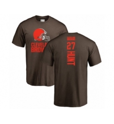 Football Cleveland Browns #27 Kareem Hunt Brown Backer T-Shirt