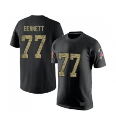 Football New England Patriots #77 Michael Bennett Black Camo Salute to Service T-Shirt