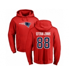 Football New England Patriots #88 Austin Seferian-Jenkins Red Name & Number Logo Pullover Hoodie