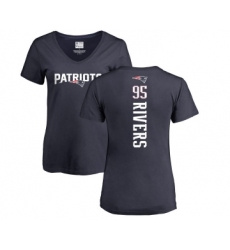 Football Women's New England Patriots #95 Derek Rivers Navy Blue Backer T-Shirt
