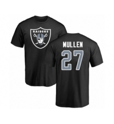 Football Oakland Raiders #27 Trayvon Mullen Black Name & Number Logo T-Shirt