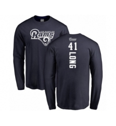 Football Los Angeles Rams #41 David Long Navy Blue Backer Long Sleeve T-Shirt