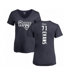 Football Women's Los Angeles Rams #71 Bobby Evans Navy Blue Backer T-Shirt