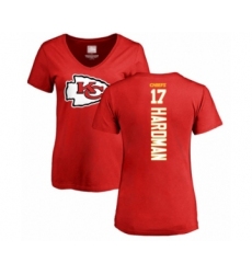 Football Women's Kansas City Chiefs #17 Mecole Hardman Red Backer T-Shirt