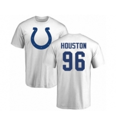 Football Indianapolis Colts #99 Justin Houston White Name & Number Logo T-Shirt